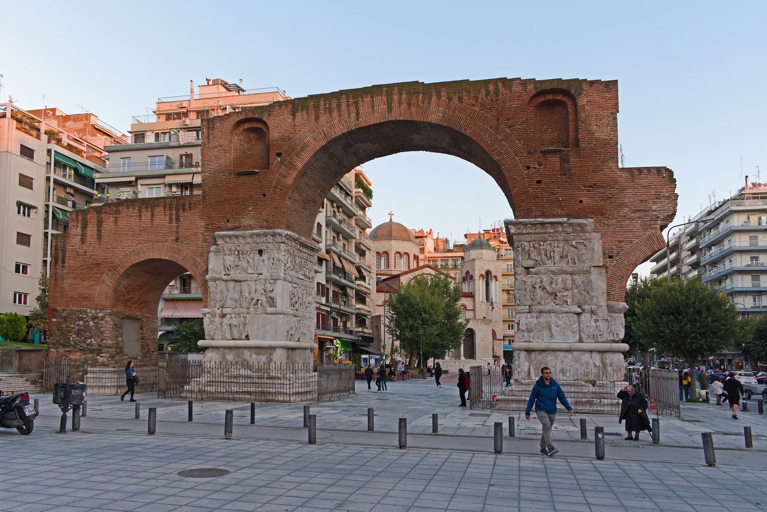 The Roman Arch of Galerius, known as Kamara, on a square in Thessaloniki